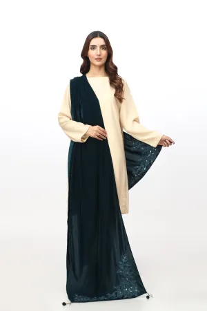 1 Piece Velvet Embroidered Stole (AV0004)