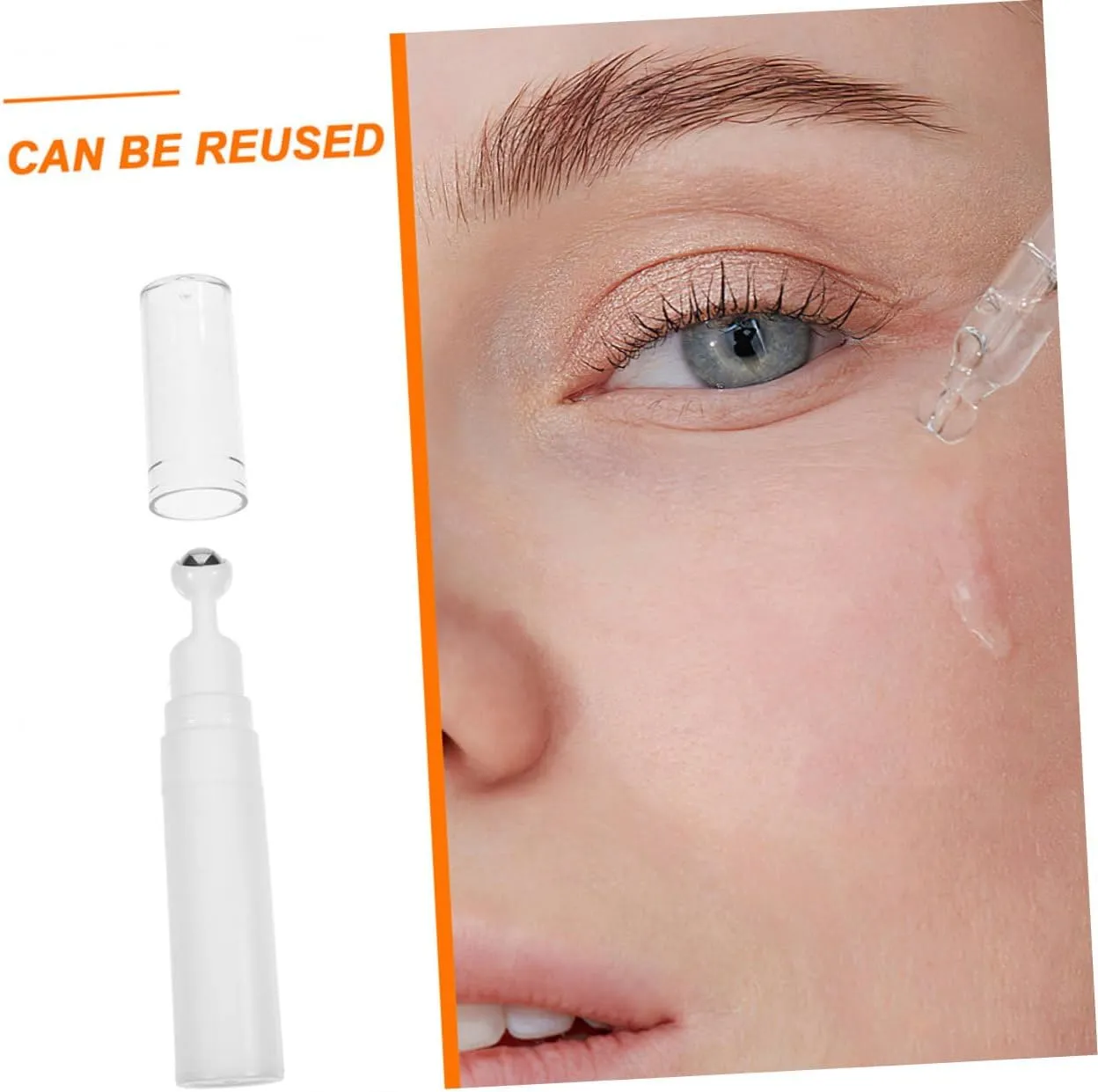 10pcs Eye Cream Roller Bottle Empty Cosmetic Dispenser for Essential Oils Travel Containers for Women Portable Makeup Cream Tool for Nourishing Skin