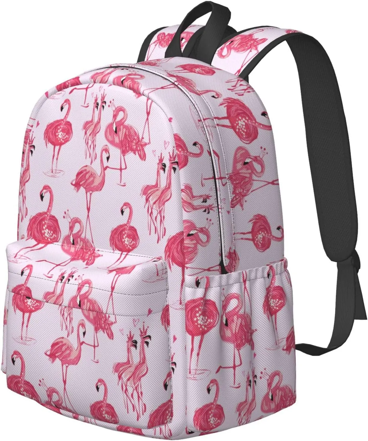 17 inch Backpack Pink Tropic Flamingos Laptop Backpack School Bookbag Shoulder Bag Casual Daypack