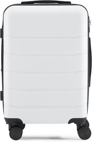 20 Inch Carry-On Luggage, Hard Shell Rolling Suitcase with TSA Lock, Expandable Lightweight Luggage with Spinner Wheels, White