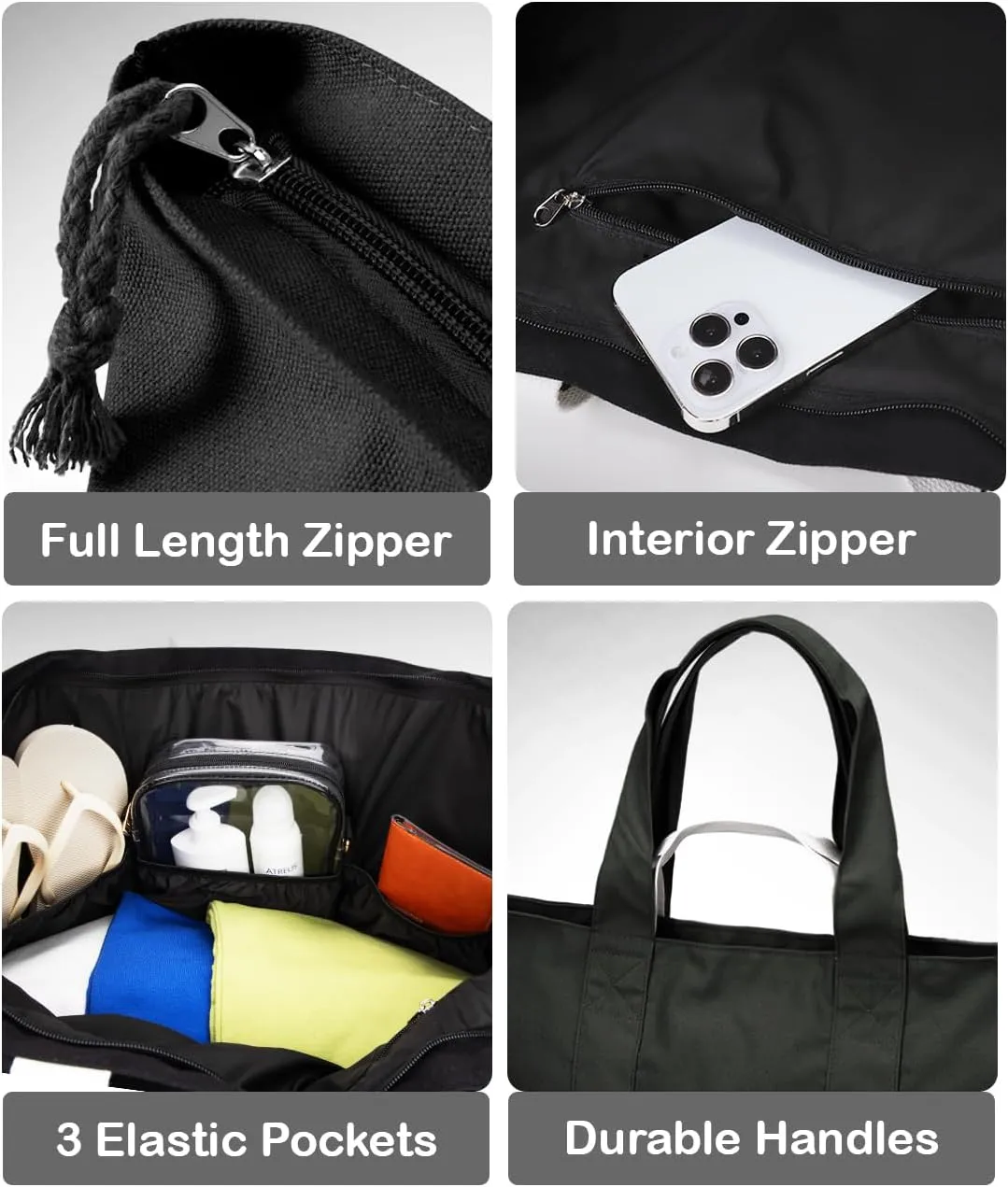 22'' 50L Large Canvas Bag, Extra Large Tote Bag for Women, Overnight Bags for Travel