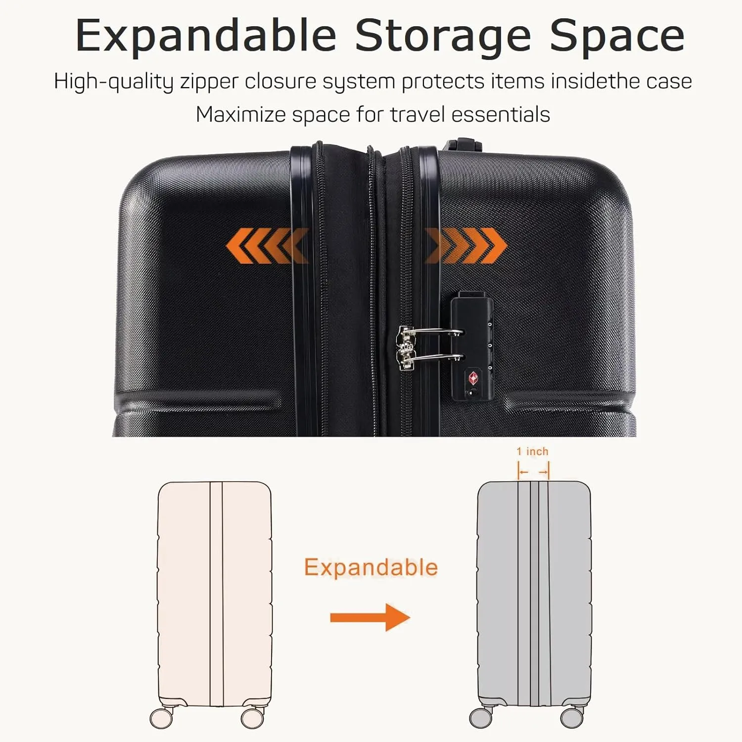 24 Inch Expandable Hard Shell Rolling Luggage