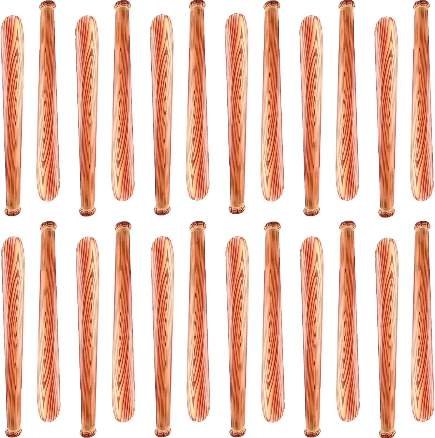 24 Pack 31.5 inch Inflatable Baseball Bat Wood Pattern Blow up Baseball Bat Inflates for Pool Summer Beach Carnival Birthday Baseball Party Favors
