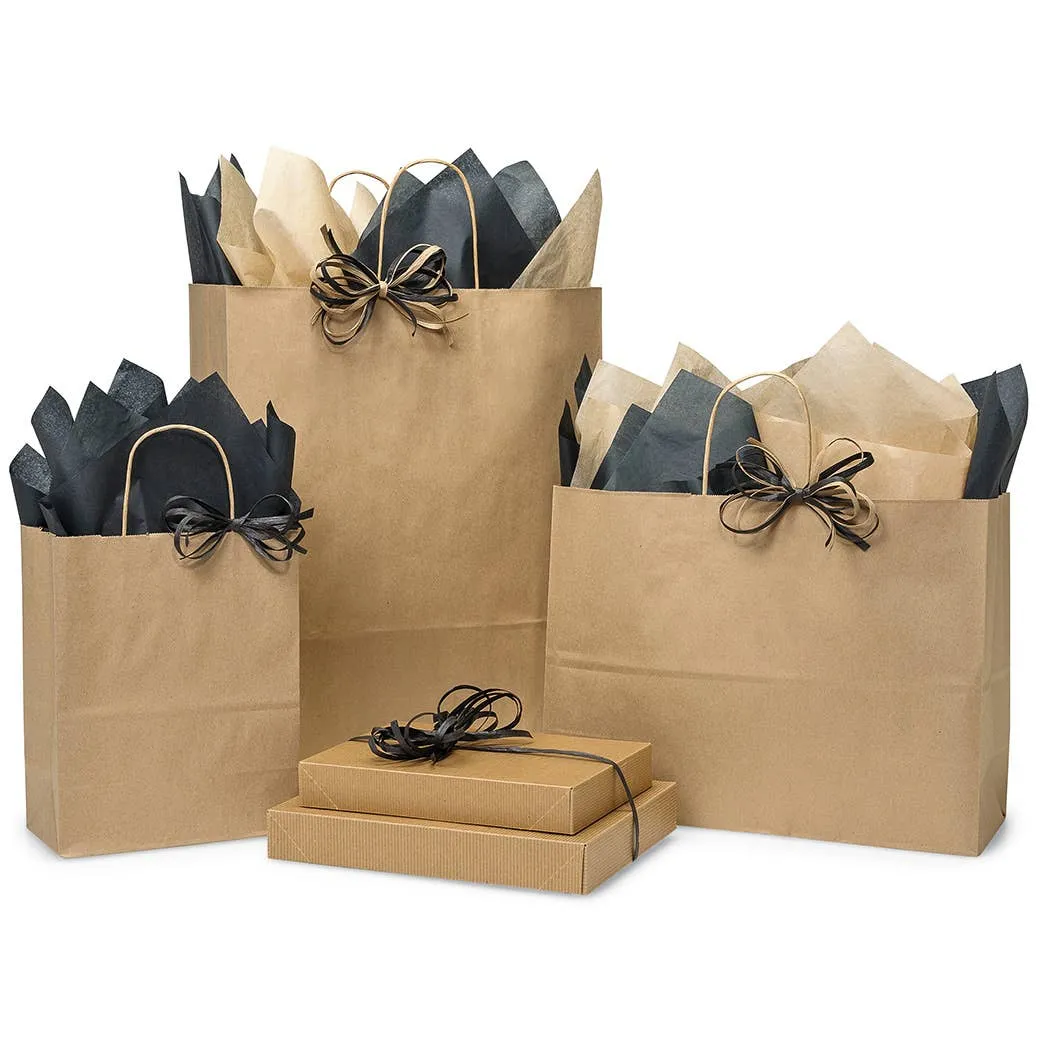 250 Flat-rate discount Pack Brown Kraft Cub Bags: Shopping 8x4.75x10" / Paper Premium