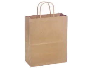 250 Flat-rate discount Pack Brown Kraft Cub Bags: Shopping 8x4.75x10" / Paper Premium