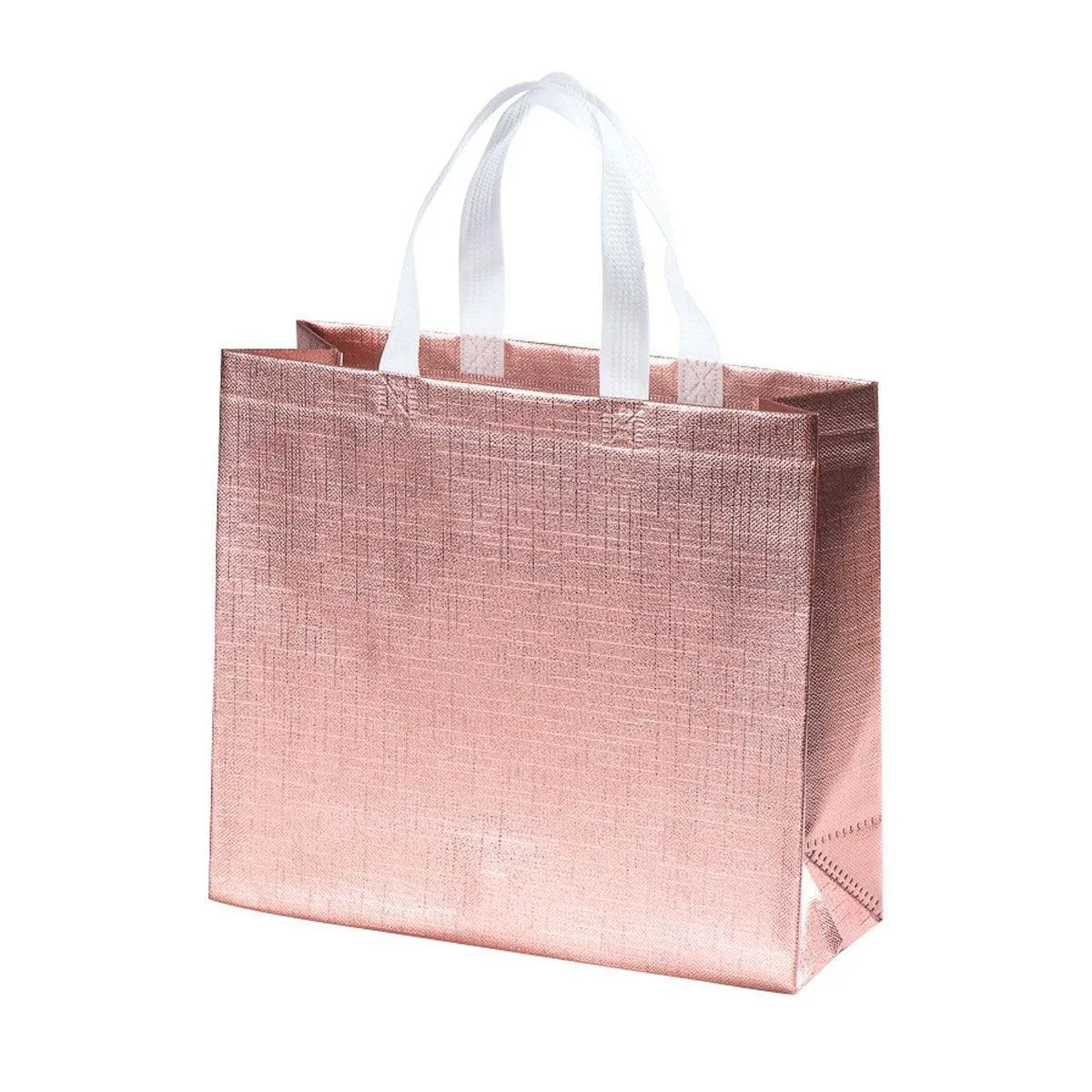 25PCS Embossed Non-Woven Tote Bag Fashion Shopping Gift Packaging Bag
