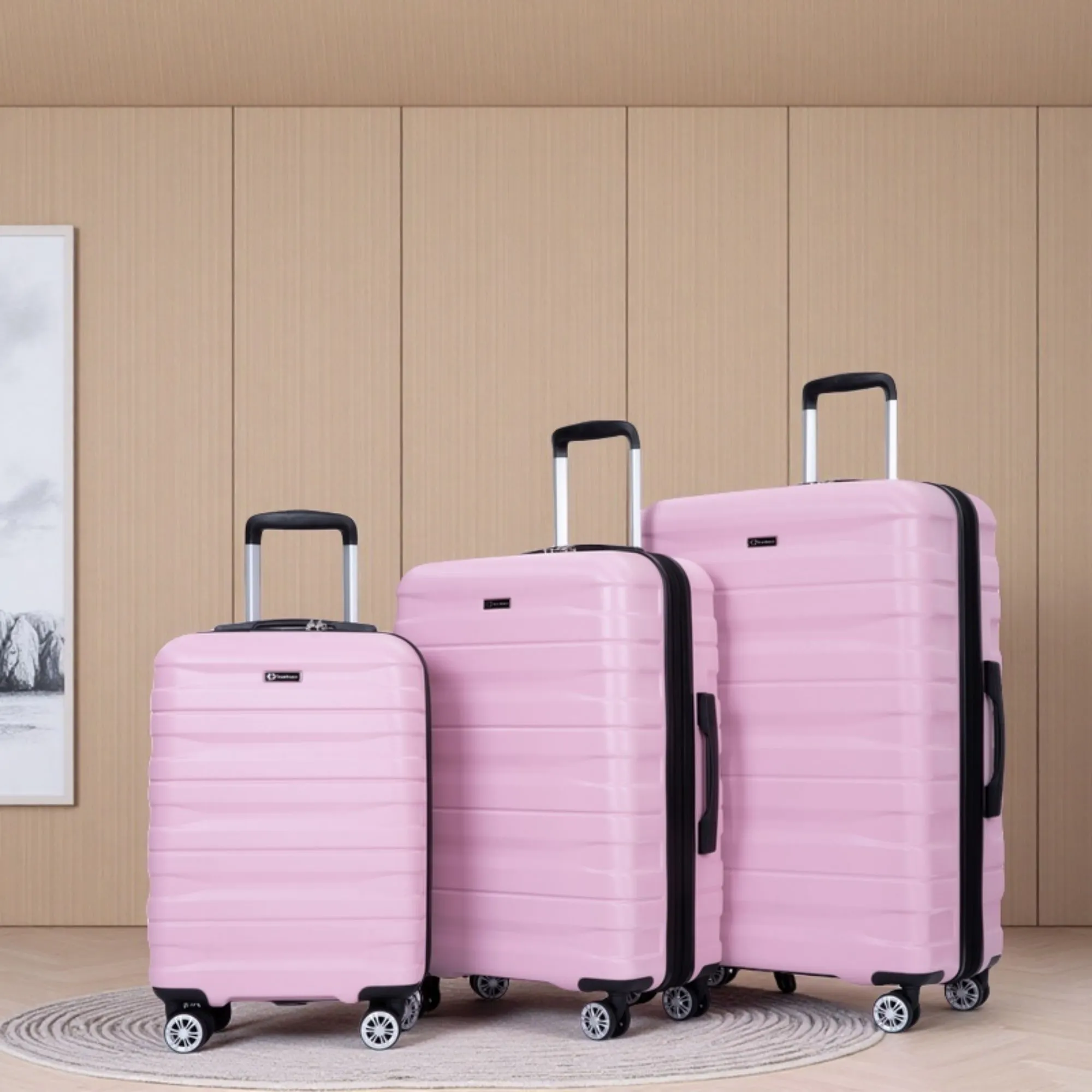 3 Piece Luggage Sets Lightweight & Durable Expandable Suitcase With Two Hooks