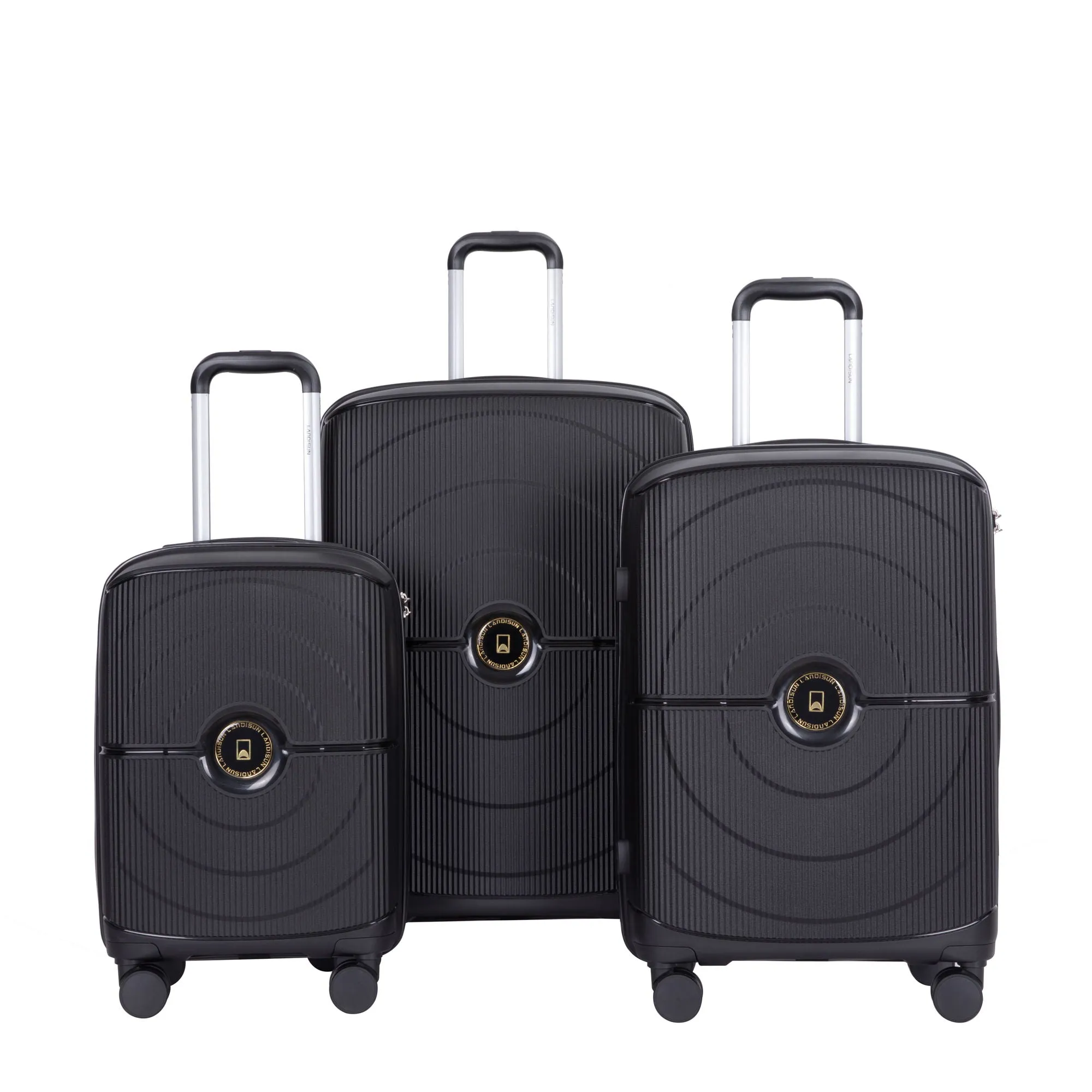 3 Piece Set Expandable Hardshell Suitcase Double Spinner Wheels