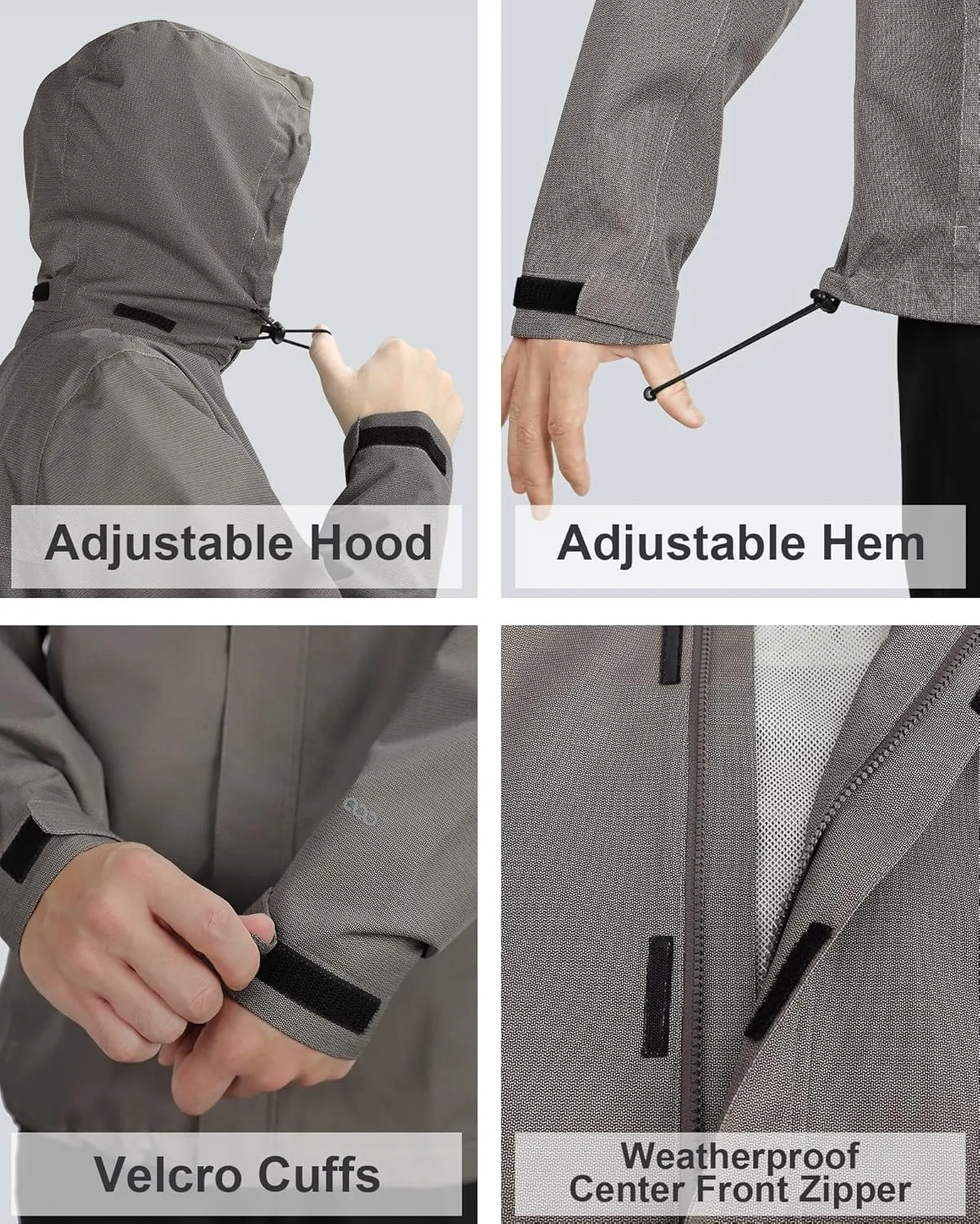 33,000ft Mens Rain Jacket Lightweight Rain Jackets Waterproof with Hood, Breathable Rain Coat for Golf Hiking Fishing Travel