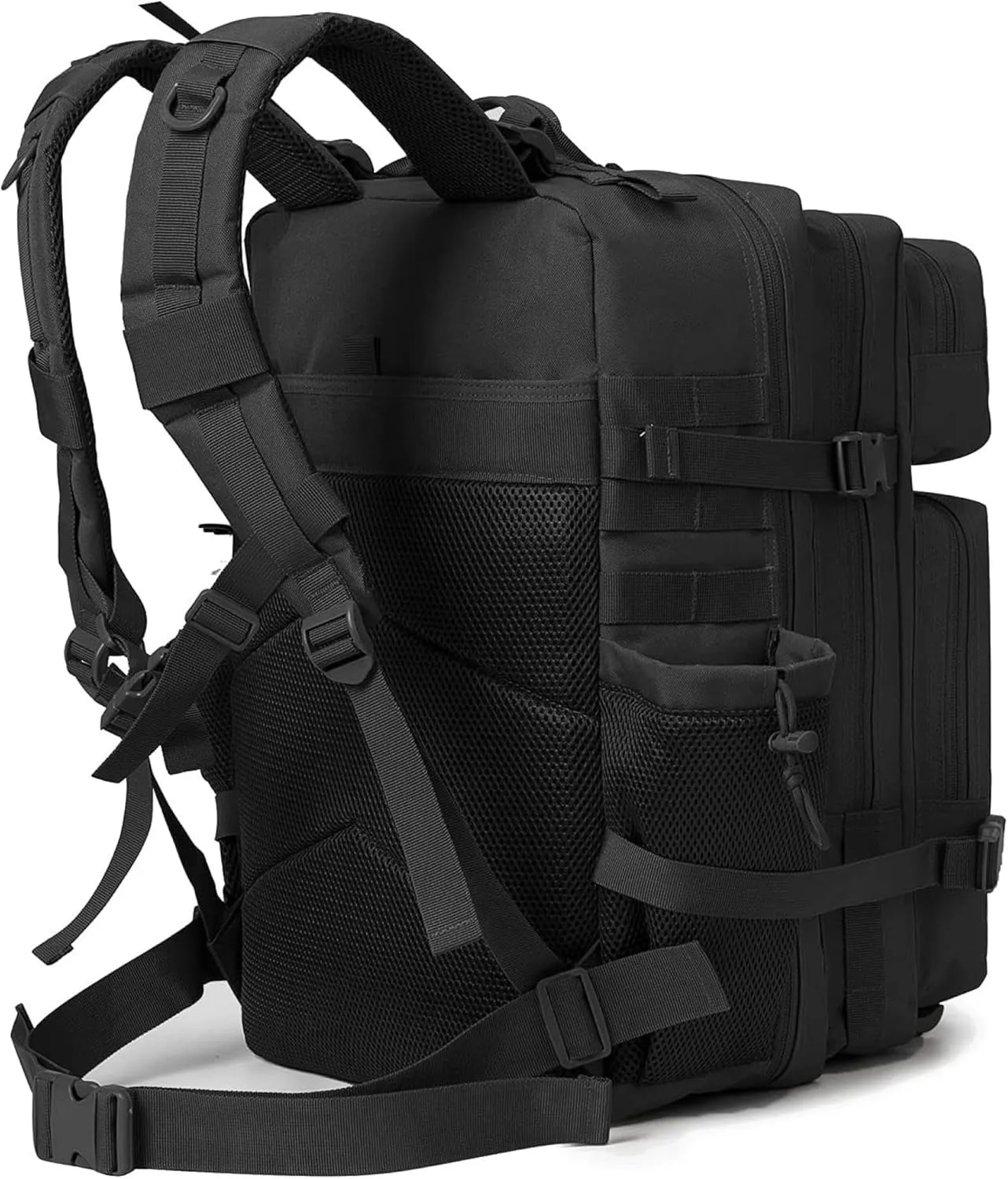 3P Tactical Bag Camouflage Backpack Molle Assault Bag Outdoor Multifunctional Backpack Trekking Camping Large Bag, Black