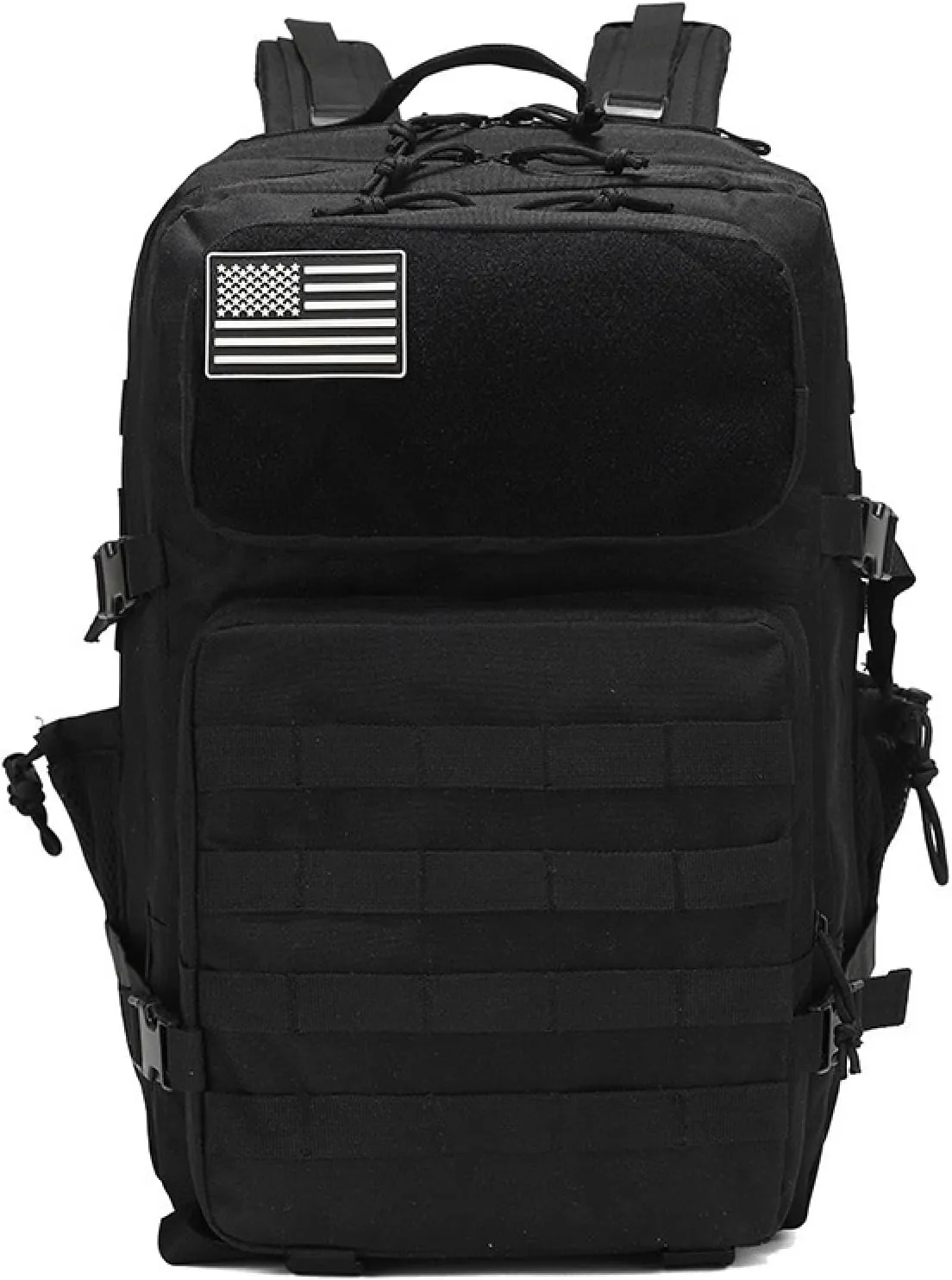 3P Tactical Bag Camouflage Backpack Molle Assault Bag Outdoor Multifunctional Backpack Trekking Camping Large Bag, Black