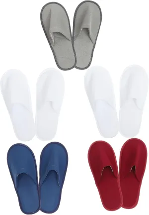 5 Pairs Washable Guest Slippers Ideal for Living Room Bedroom Dorm Travel Lightweight Compact Random Color