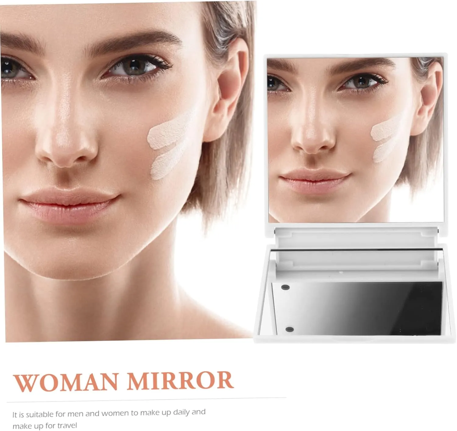 6 Led Makeup Mirror Compact Portable Folding Perfect for Travel Daily Use