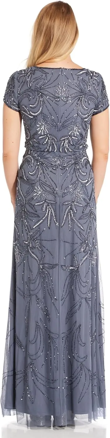 Adrianna Papell Women's Long Beaded Dress