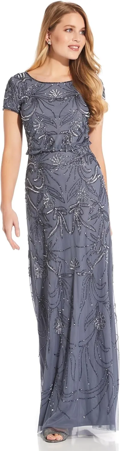 Adrianna Papell Women's Long Beaded Dress
