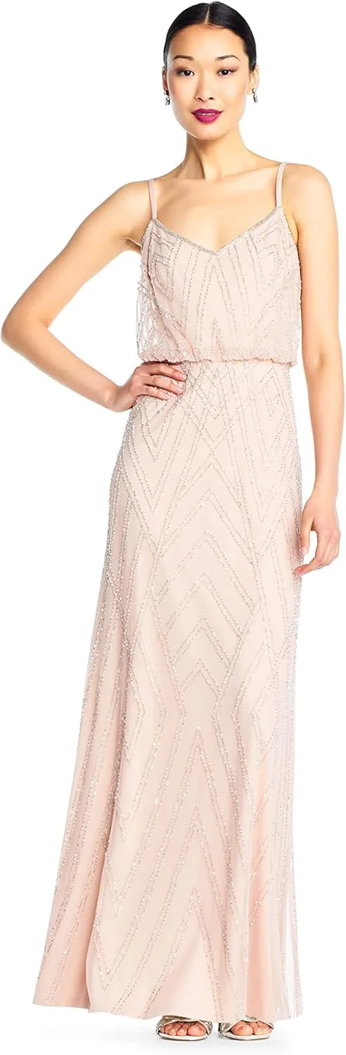 Adrianna Papell Women's Slvlss Blouson Beaded Gwn