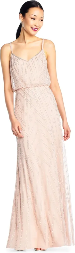 Adrianna Papell Women's Slvlss Blouson Beaded Gwn