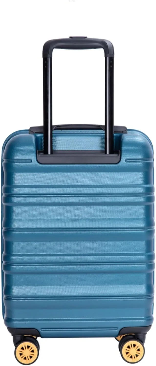 Airline Perfect 18.5" Carry On - Ultra Lightweight Hardshell Suitcase with 360° Spinner Wheels Fits Overhead Bins (Blue   ABS PC)