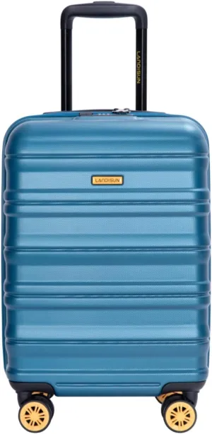 Airline Perfect 18.5" Carry On - Ultra Lightweight Hardshell Suitcase with 360° Spinner Wheels Fits Overhead Bins (Blue   ABS PC)