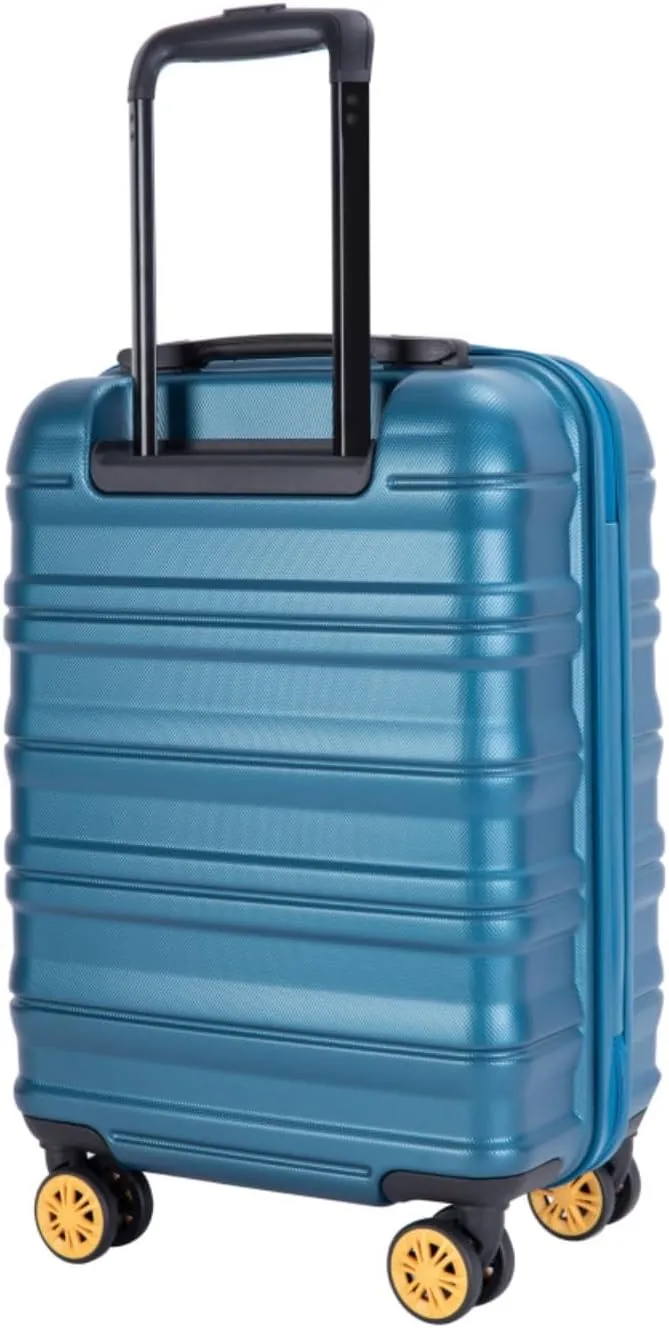 Airline Perfect 18.5" Carry On - Ultra Lightweight Hardshell Suitcase with 360° Spinner Wheels Fits Overhead Bins (Blue   ABS PC)