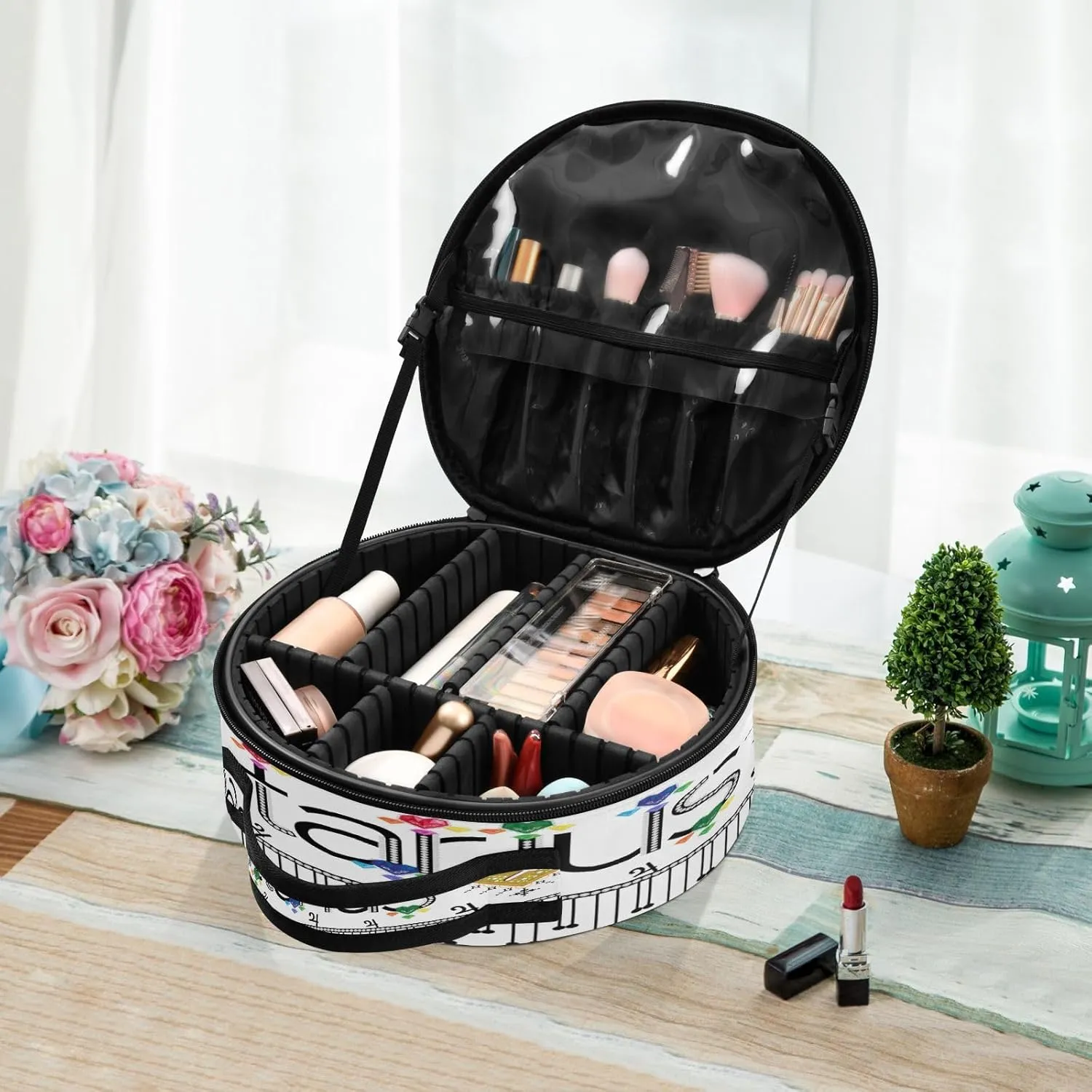 ALAZA Sagittarius Zodiac Moon Sign Travel Make Up Organizer Cosmetic Brush Bags Case