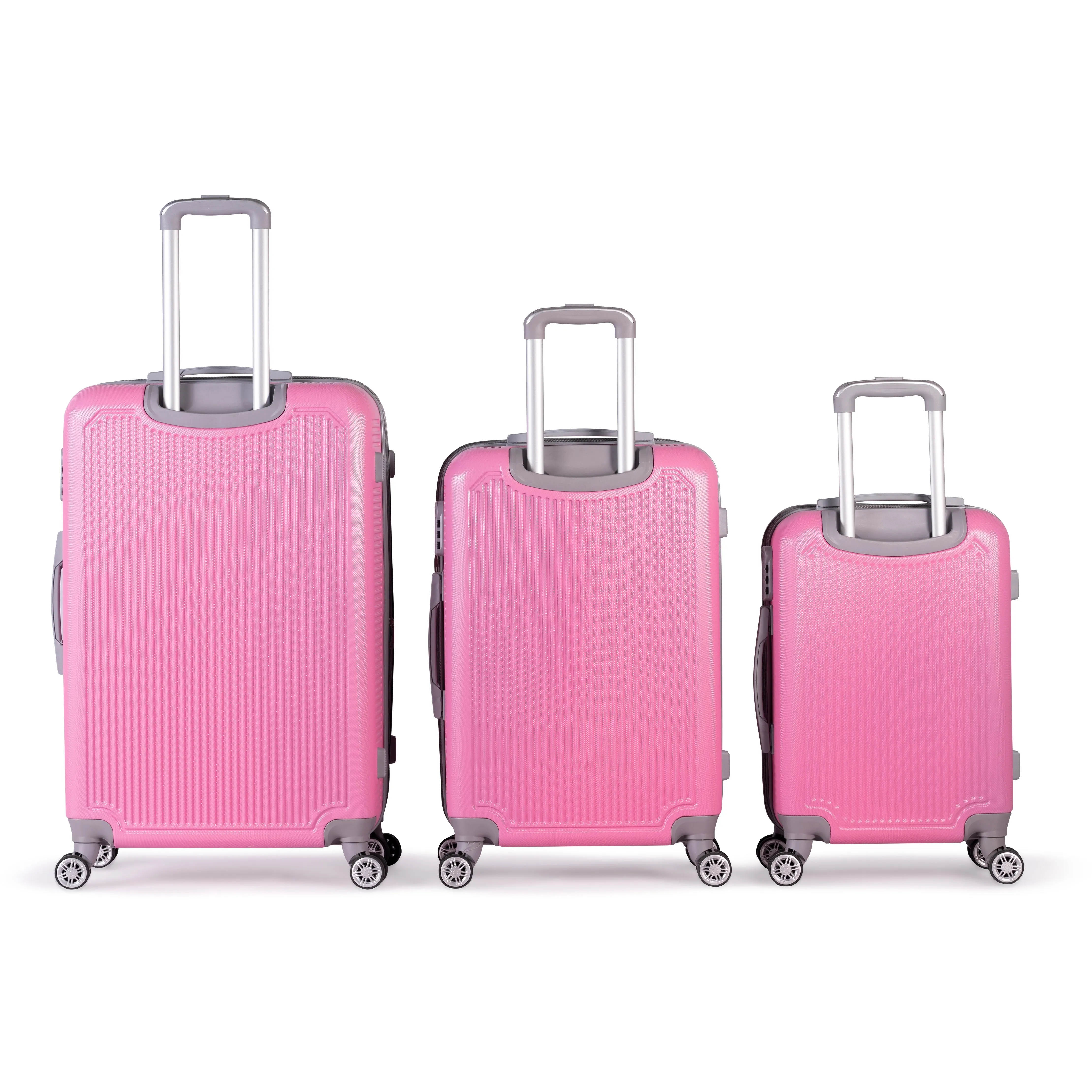 ALCTRAZ -Complete Luggage Set 3 Piece - ABS(pink)