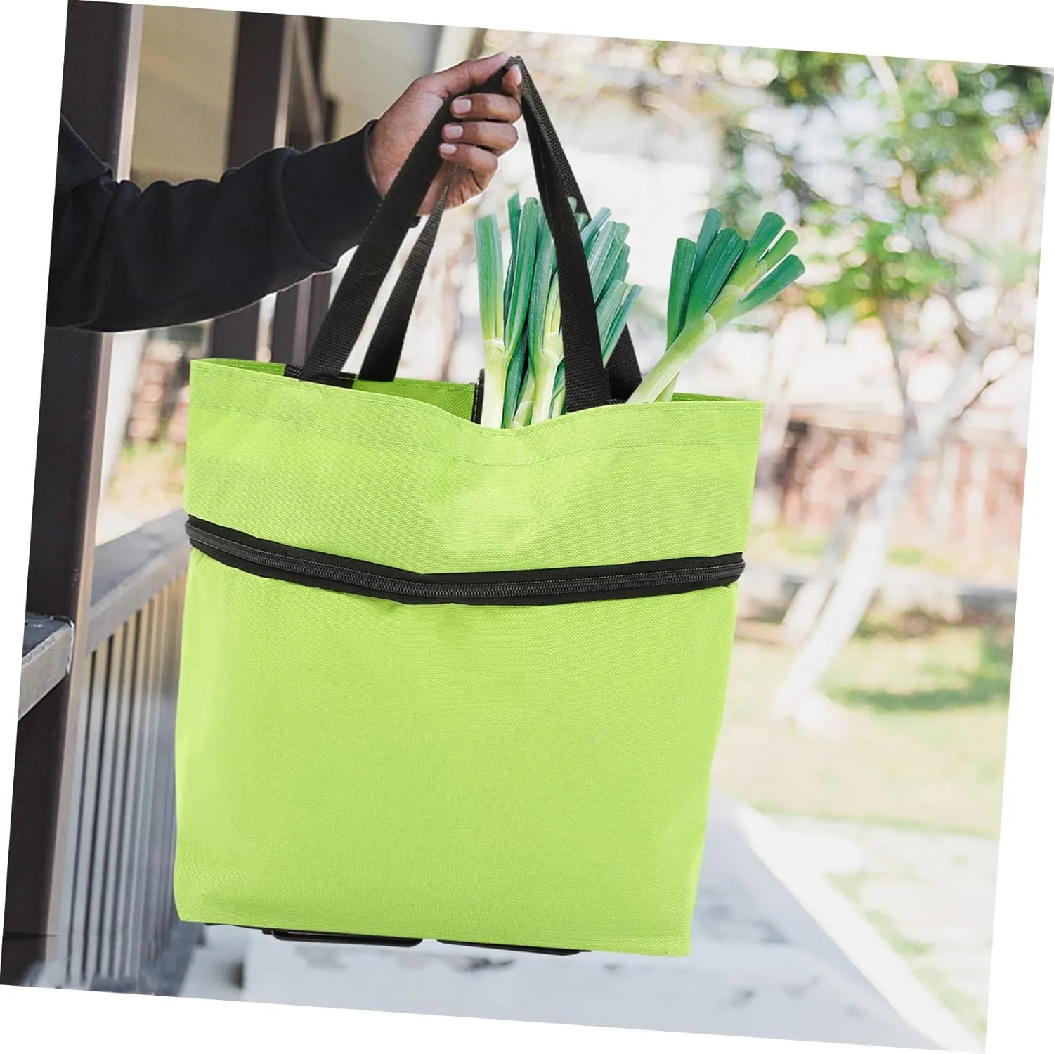 Alipis Storage Bag with Wheels Tote Bags Shopping Travel Bag on Wheels Portable ing Tote Shopping Bag Handcart