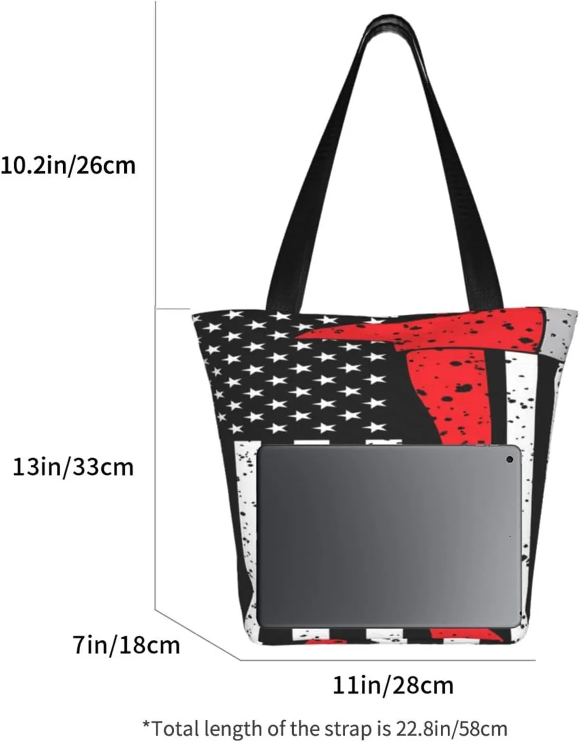 American Motorcycle Flag Dirt Bike Women's Tote Bag Shoulder Bag Shopping Handbag Large Capacity Handbag With Zipper