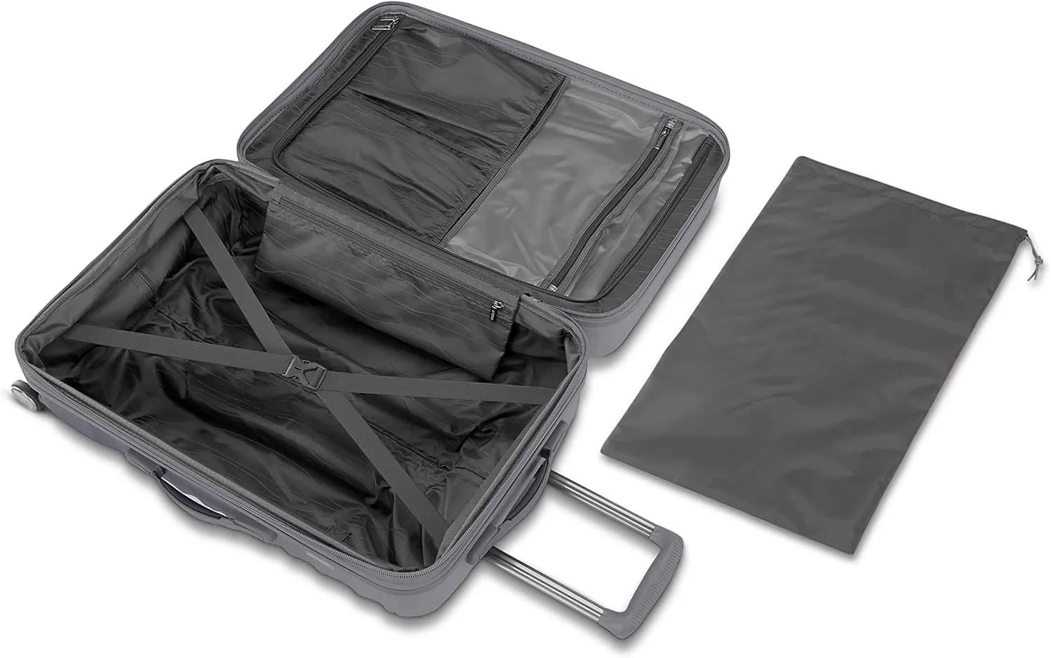 American Tourister Cascade Hardside Expandable Luggage with Spinner Wheels, Graphite, 28-Inch