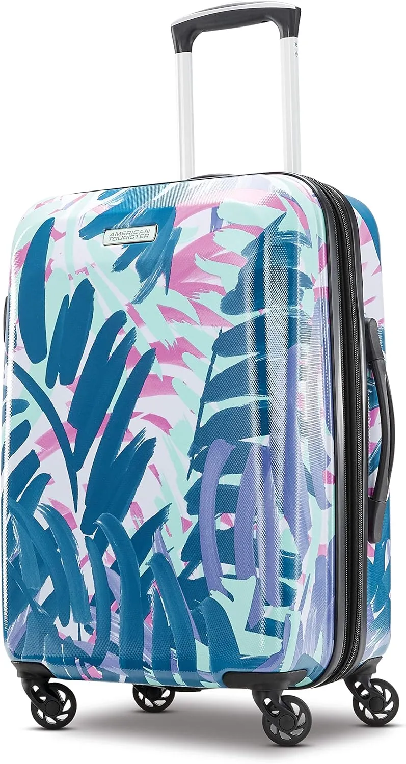 American Tourister Moonlight Hardside Expandable Luggage with Spinner Wheels, Palm Trees, Carry-On 21-Inch
