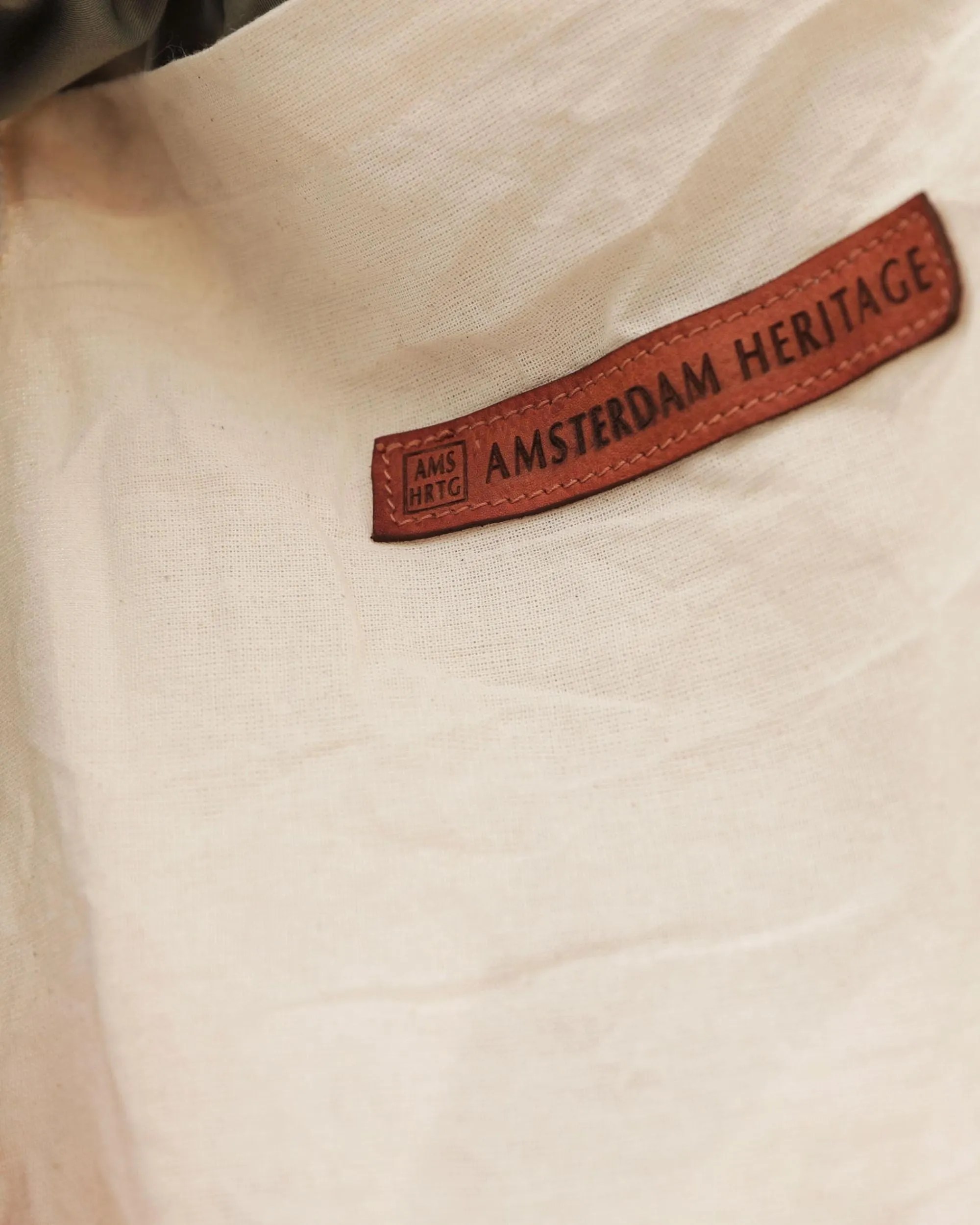 AMS | Leather Cotton Tote Shopping Bag