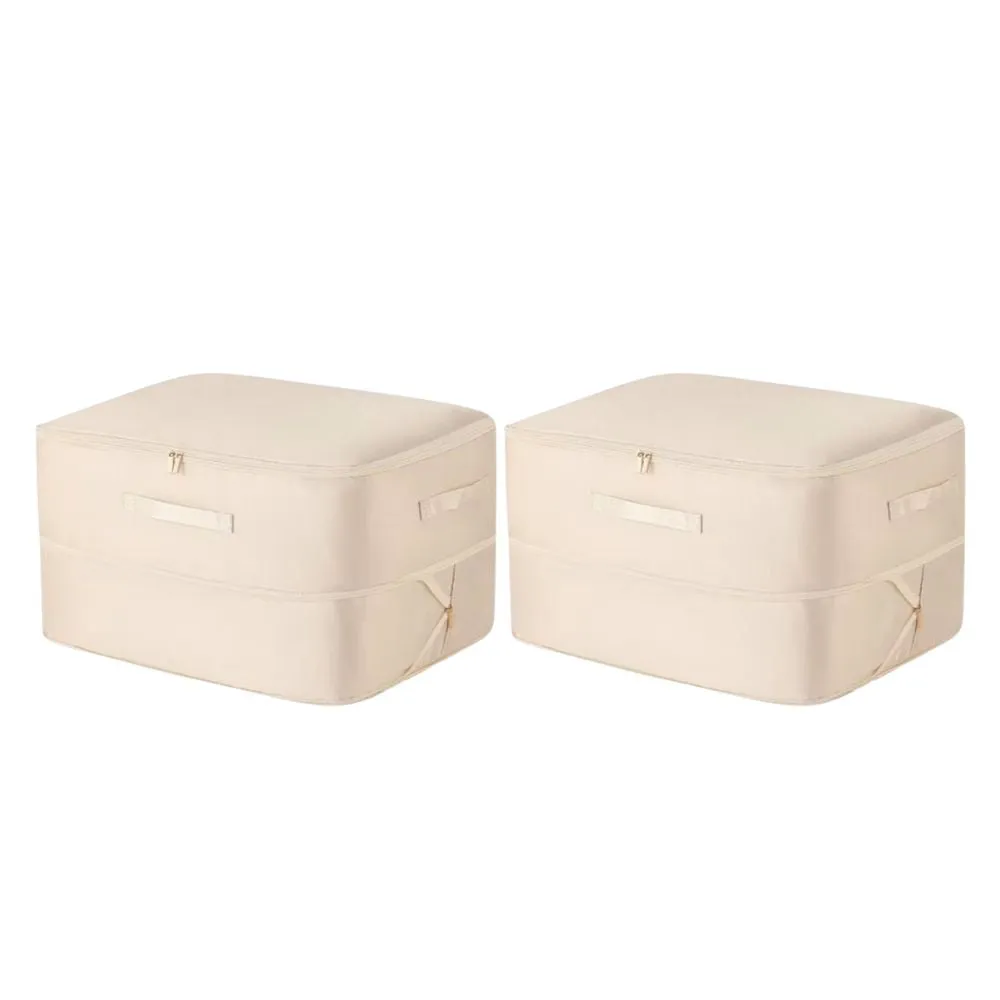 ANYHOUZ Storage Bag Set 2PCS Large Packing Cubes Ultra Space Saving Self Compression Quilt Organizer