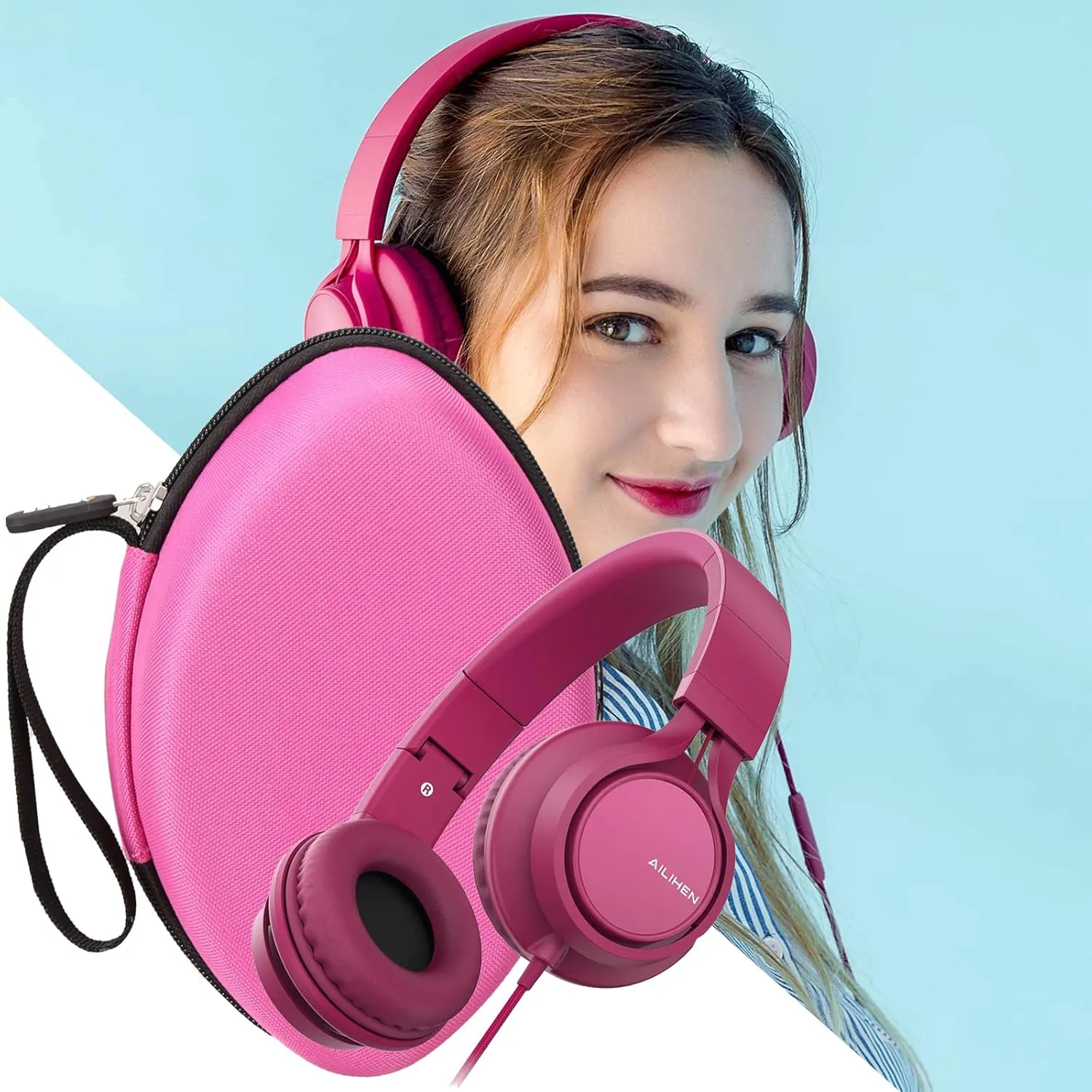 Aproca Hard Travel Storage Case for AILIHEN C8 / Tribit XFree Tune Headphones Folding Lightweight Headset (Red)