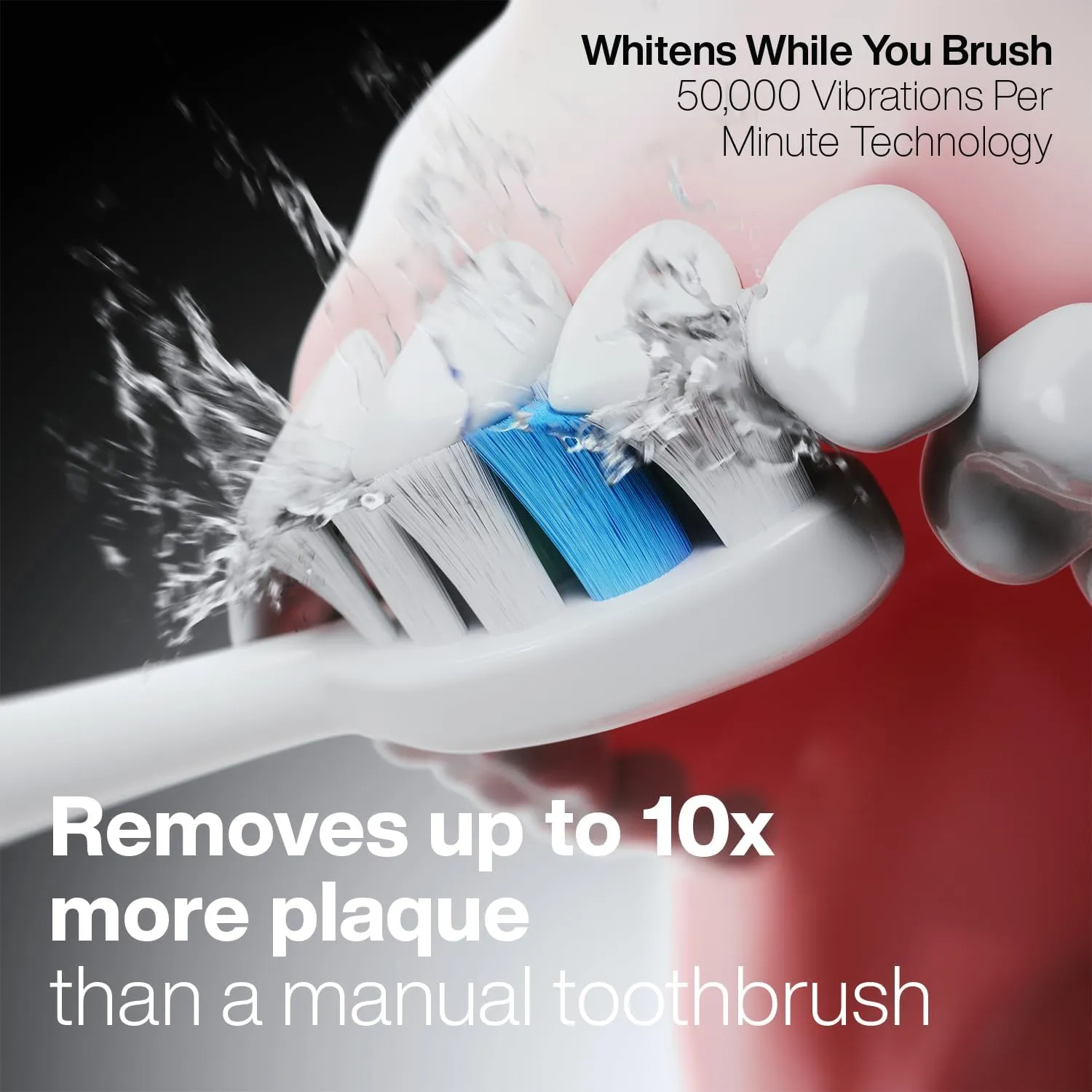 Aquasonic Vibe Series PRO – Ultra-Whitening Electric Toothbrush – 5 Modes & Smart Timers – Premium Travel Case & 6 Proflex Brush Heads – ADA Accepted Toothbrush (Charcoal Metallic)