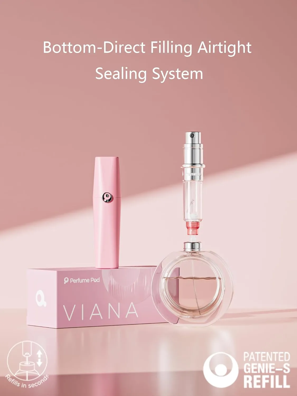 ATOM Refillable Perfume Atomizer (ATOM01, PINK)