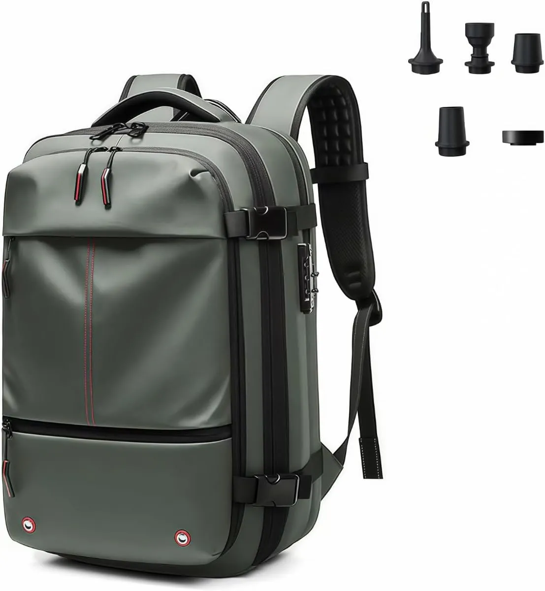 Backpack 60L Expandable Vacuum Compression Travel with Pump, Waterproof Lightweight Carry-On for Business Trip & Outdoor (GRAY)