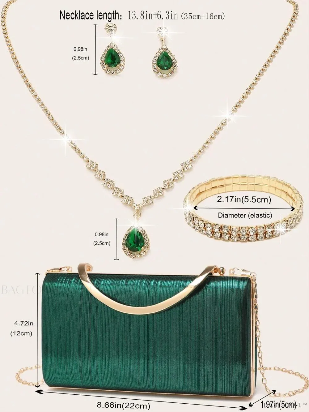 BagForLove - Bling Accessories for Ladies' Purses and Handbags Necklace, Earrings, and Bracelets