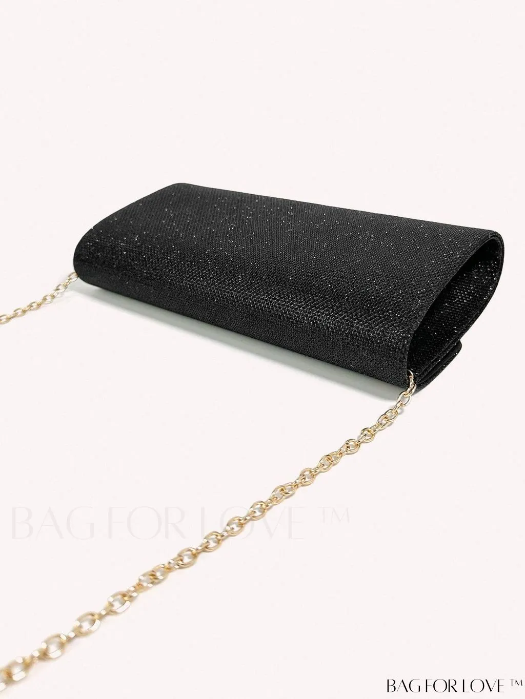 BagForLove - Chic and Compact Glitter Envelope Clutch - Small, Glamorous Flap Design