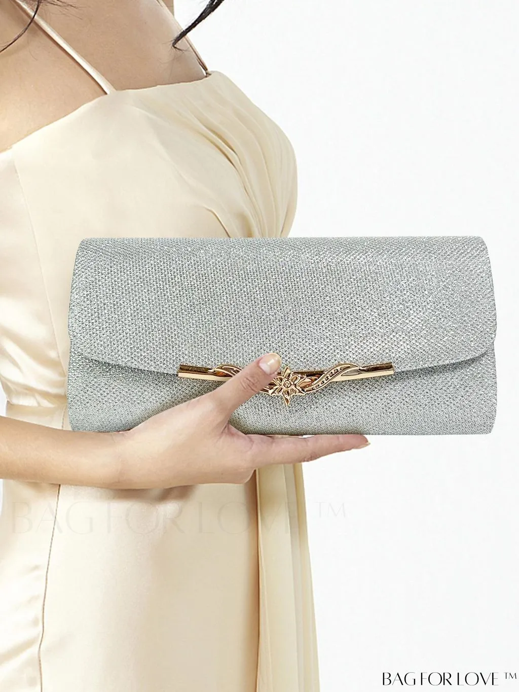 BagForLove - Chic and Compact Glitter Envelope Clutch - Small, Glamorous Flap Design