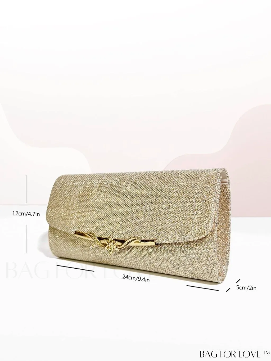 BagForLove - Chic and Compact Glitter Envelope Clutch - Small, Glamorous Flap Design