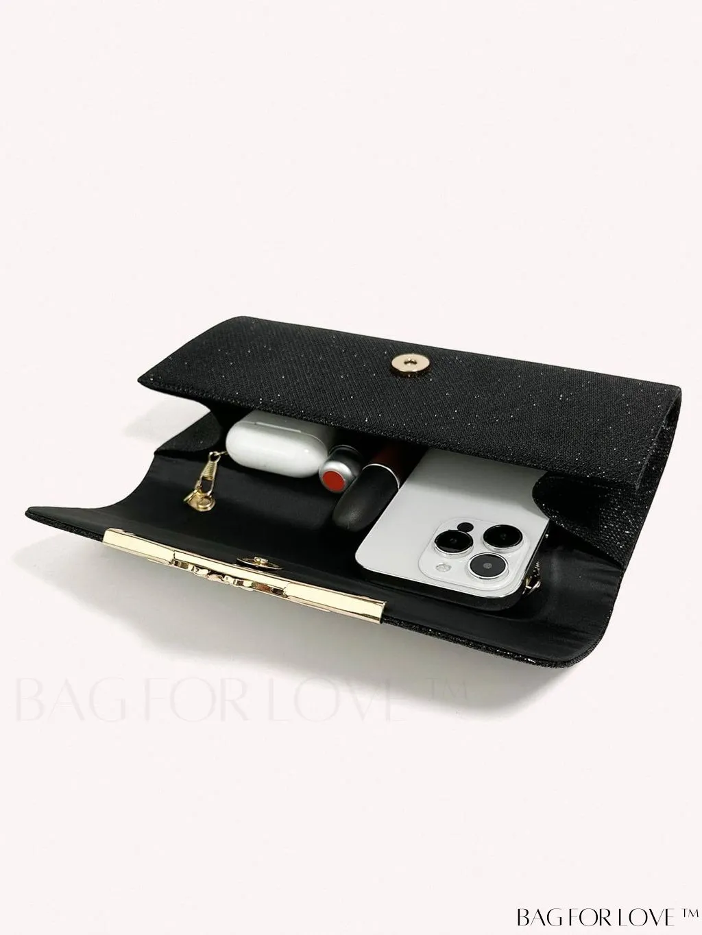 BagForLove - Chic and Compact Glitter Envelope Clutch - Small, Glamorous Flap Design