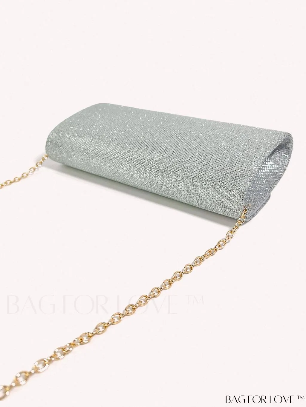 BagForLove - Chic and Compact Glitter Envelope Clutch - Small, Glamorous Flap Design