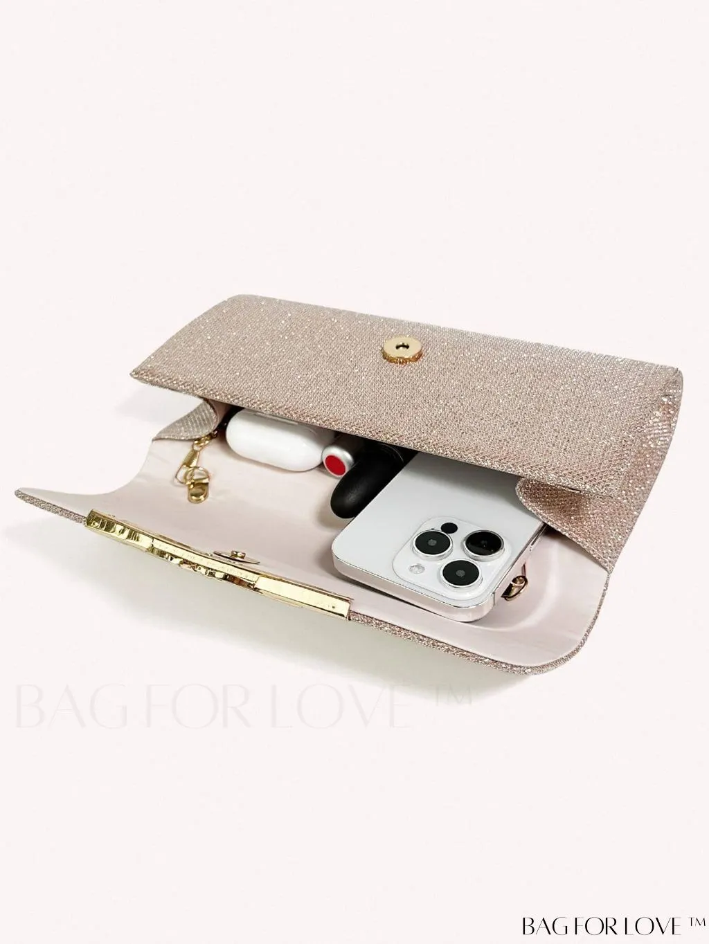 BagForLove - Chic and Compact Glitter Envelope Clutch - Small, Glamorous Flap Design
