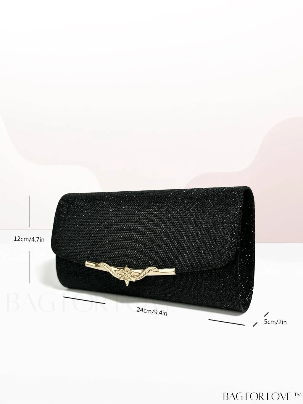 BagForLove - Chic and Compact Glitter Envelope Clutch - Small, Glamorous Flap Design
