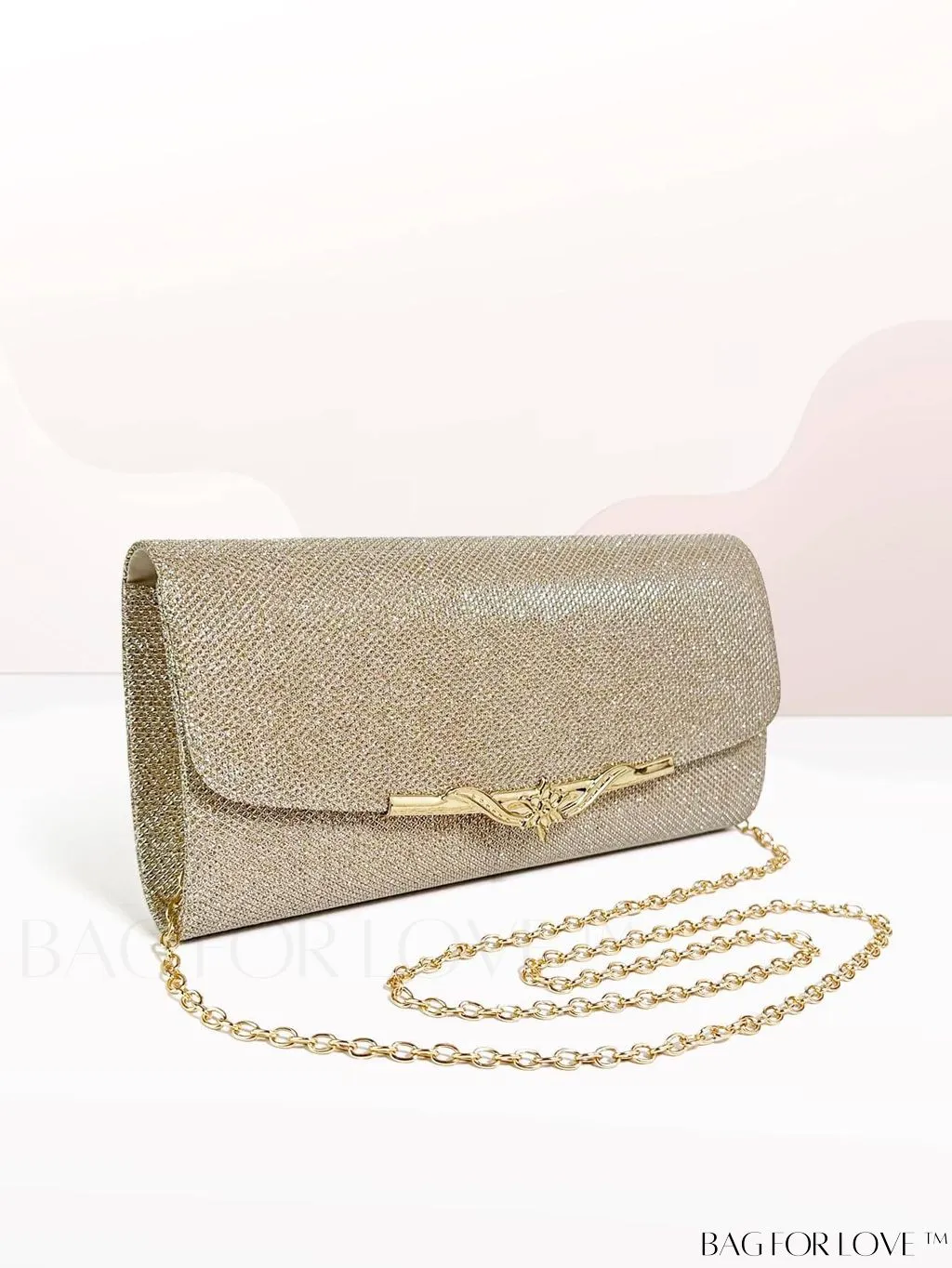 BagForLove - Chic and Compact Glitter Envelope Clutch - Small, Glamorous Flap Design