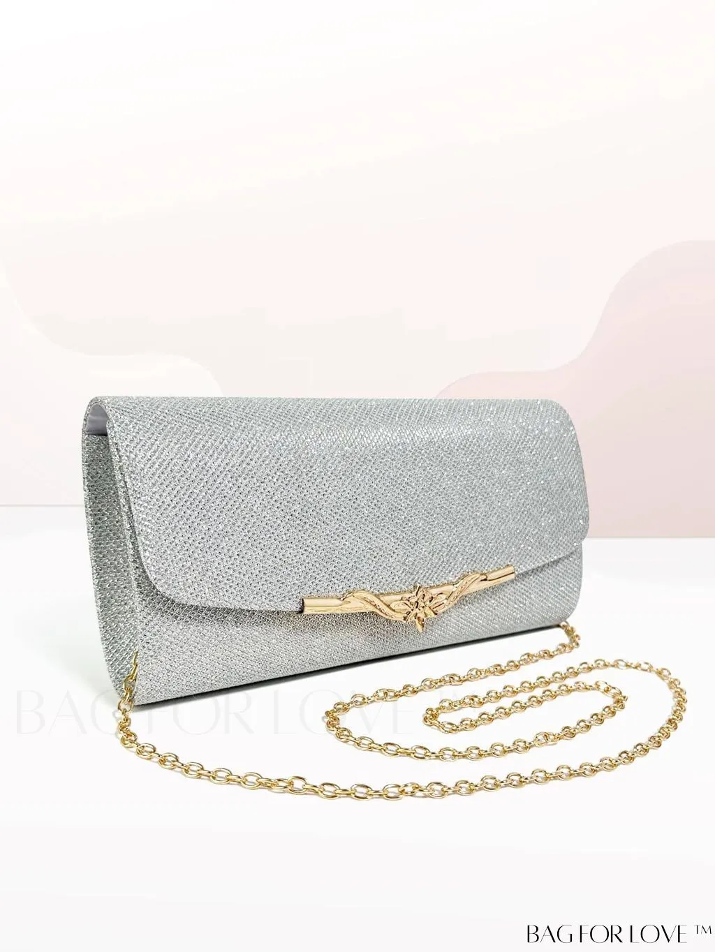 BagForLove - Chic and Compact Glitter Envelope Clutch - Small, Glamorous Flap Design