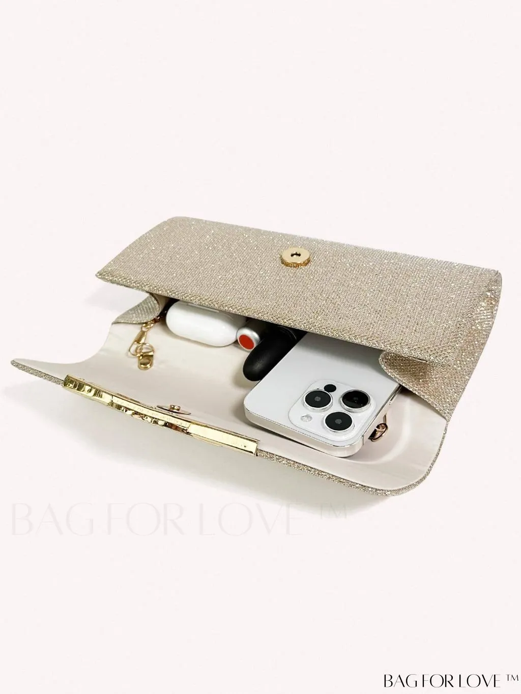 BagForLove - Chic and Compact Glitter Envelope Clutch - Small, Glamorous Flap Design
