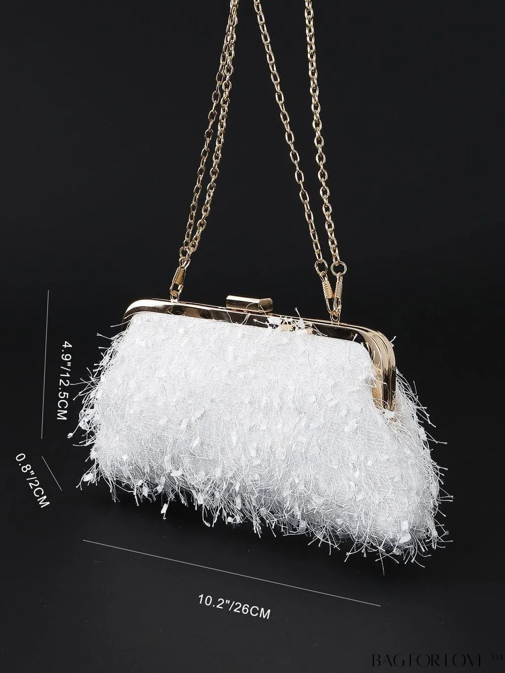 BagForLove - Chic Chain Evening Bag with Stylish Fringe, Size Medium