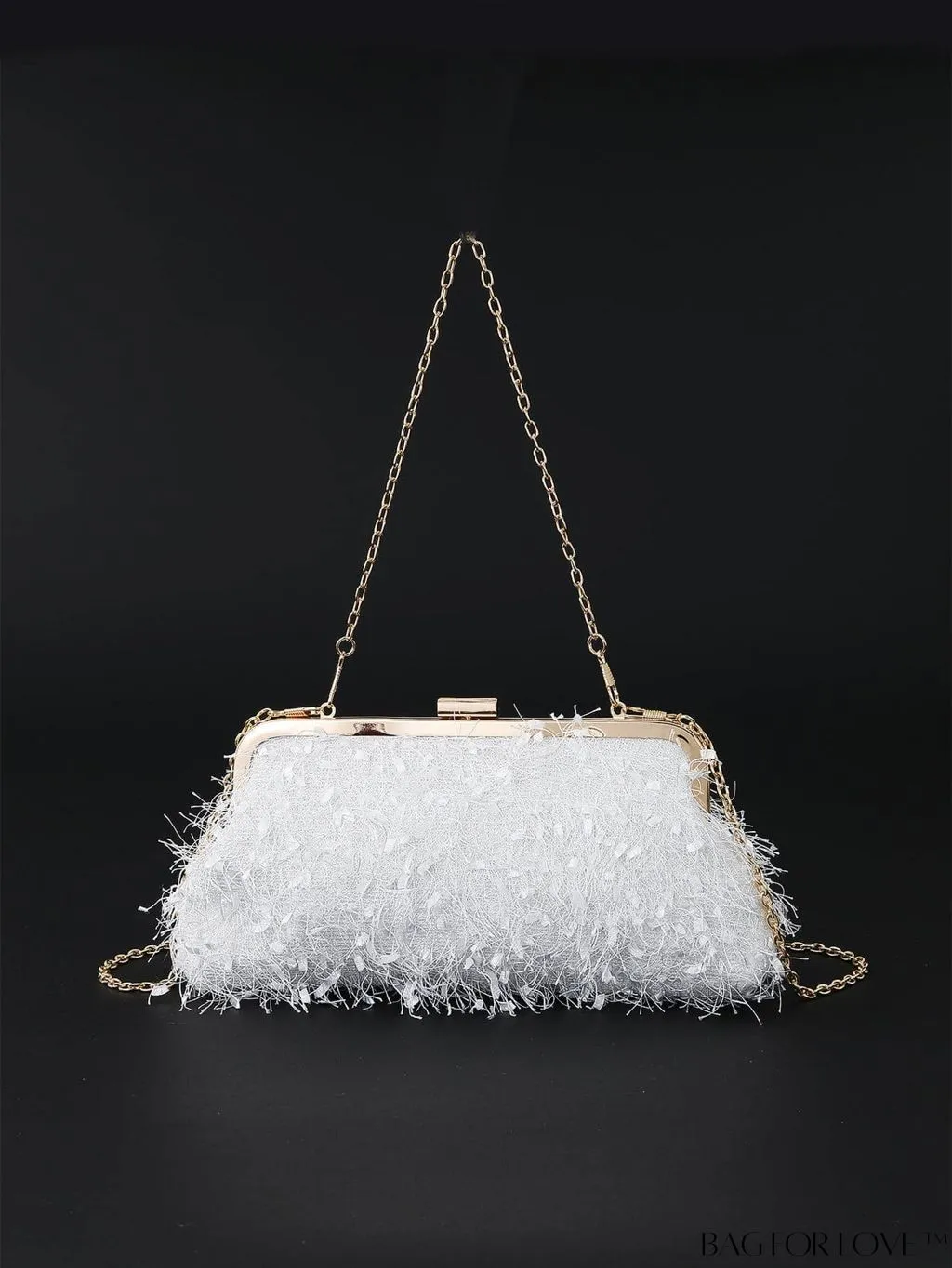 BagForLove - Chic Chain Evening Bag with Stylish Fringe, Size Medium
