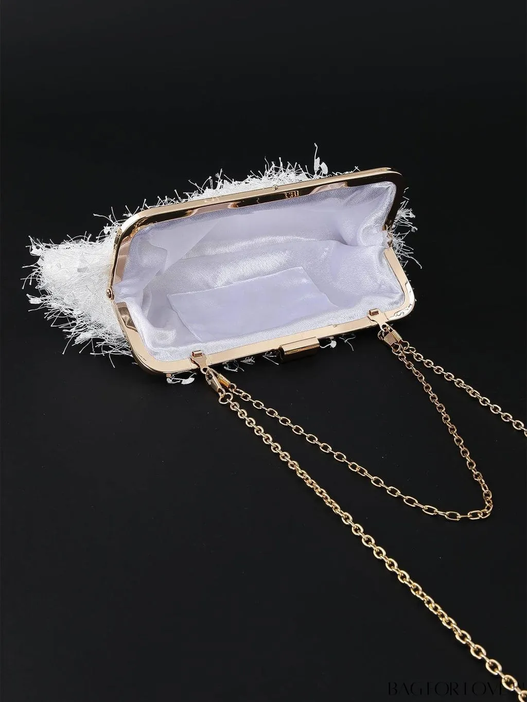 BagForLove - Chic Chain Evening Bag with Stylish Fringe, Size Medium